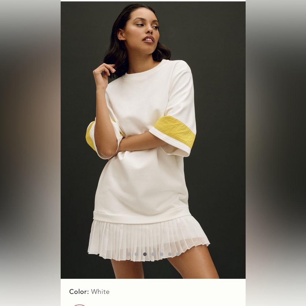 Anthropologie White and Yellow Dress